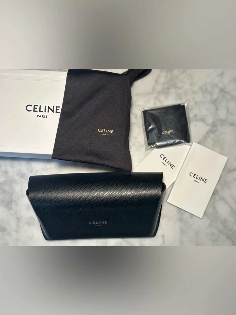 CELINE CL400921 60mm Oversized Square Unisex Sunglasses NWT Dark Havana 52F